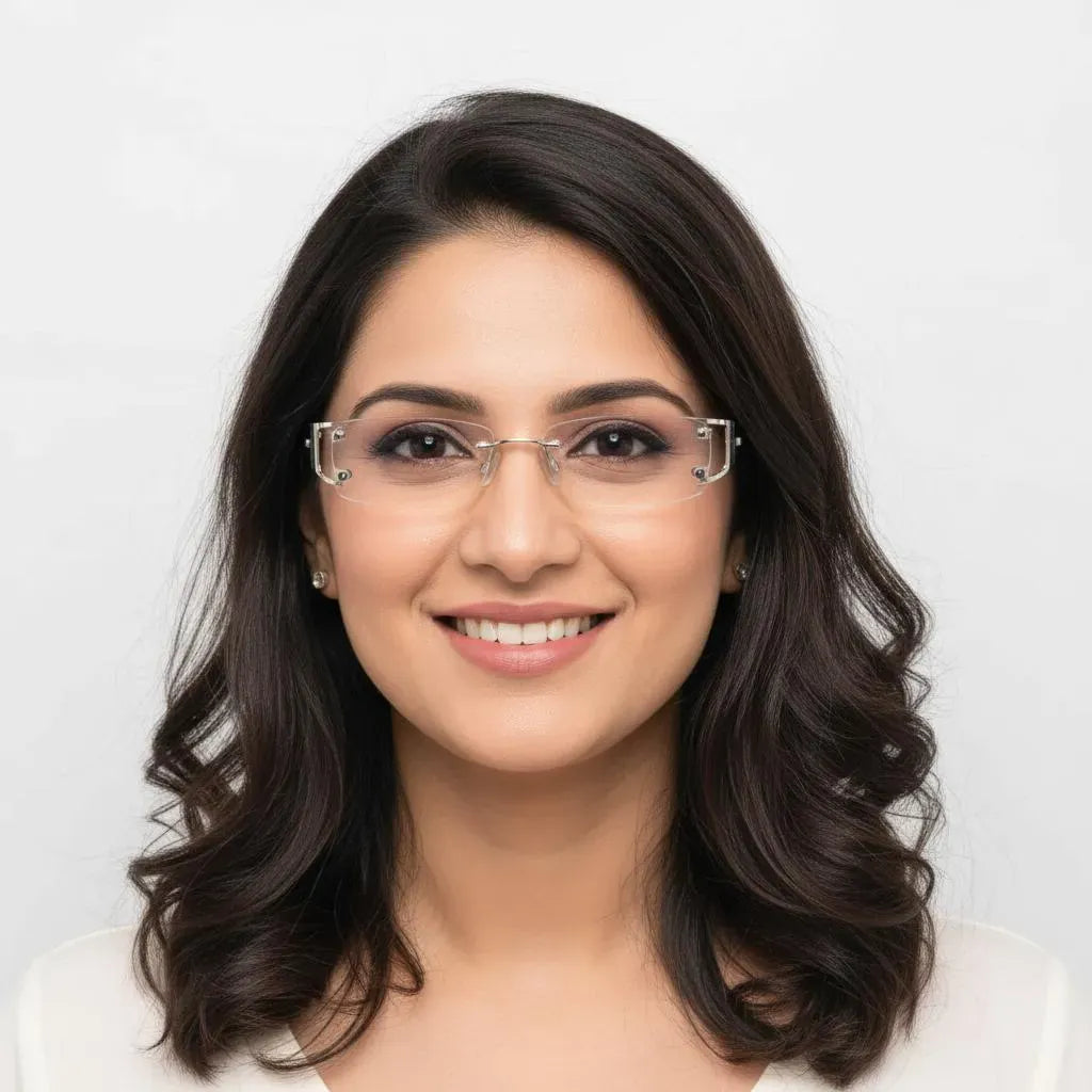 iDom Eyeglasses Rimless Cat-Eye Specs For Women 251145