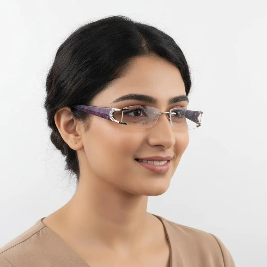 iDom Eyeglasses Rimless Cat-Eye Specs For Women 903548