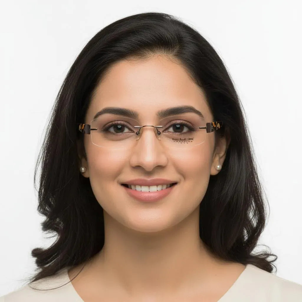 iDom Eyeglasses Rimless Oval Specs For Women 124858