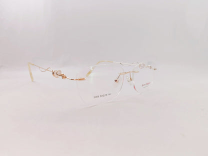 iDom Eyeglasses Rimless Oval Specs For Women 310003