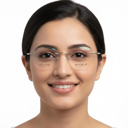 iDom Eyeglasses Rimless Oval Specs For Women 375291