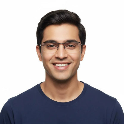 iDom Eyeglasses Rimless Rectangle Specs For Men 273965