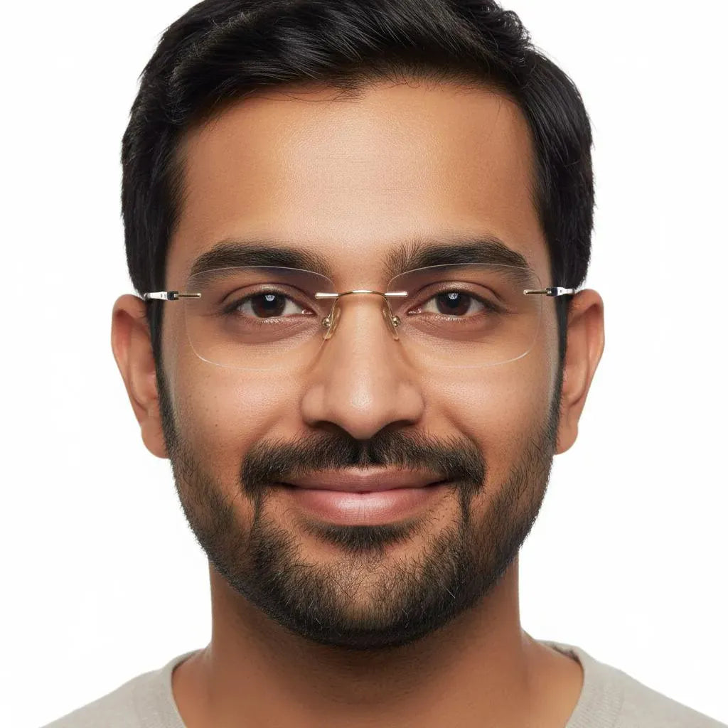 iDom Eyeglasses Rimless Rectangle Specs For Men 397098