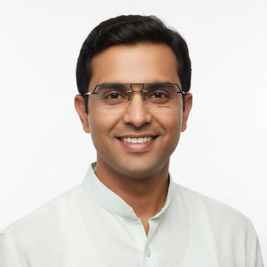 iDom Eyeglasses Rimless Rectangle Specs For Men 572653