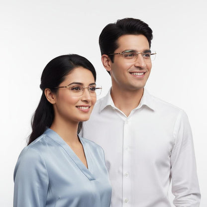 iDom Eyeglasses Rimless Rectangle Specs For Men & Women 108308