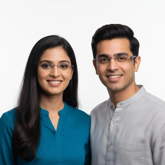 iDom Eyeglasses Rimless Rectangle Specs For Men & Women 159138