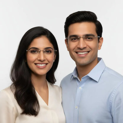 iDom Eyeglasses Rimless Rectangle Specs For Men & Women 168195