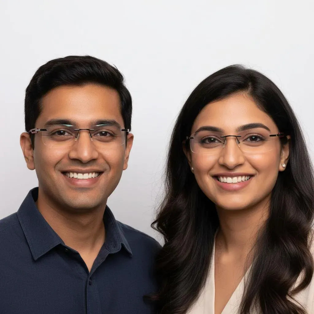 iDom Eyeglasses Rimless Rectangle Specs For Men & Women 294564