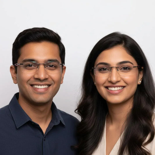 iDom Eyeglasses Rimless Rectangle Specs For Men & Women 294564