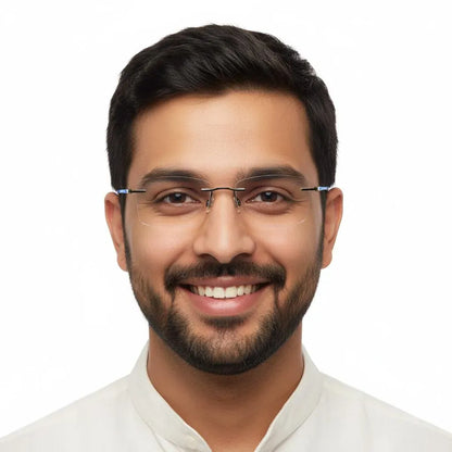 iDom Eyeglasses Rimless Rectangle Specs For Men & Women 958932