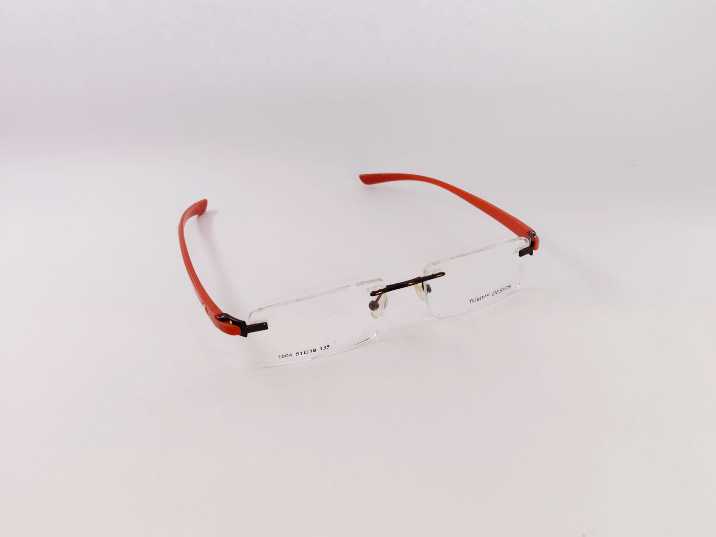 iDom Eyeglasses Rimless Rectangle Specs For Women 1004Red
