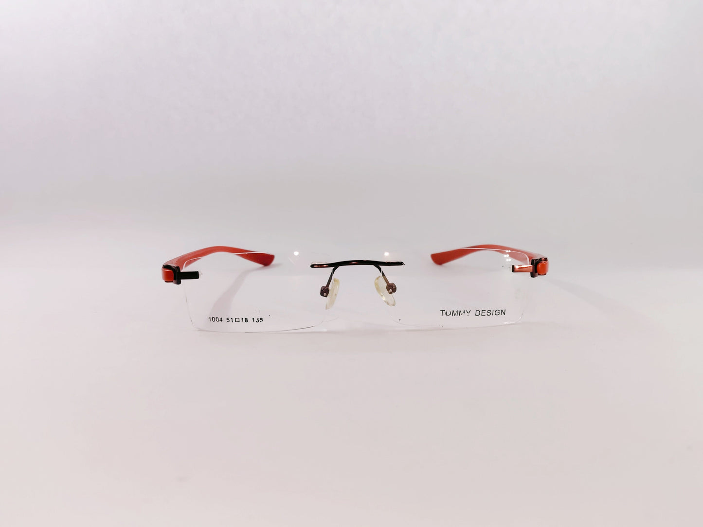iDom Eyeglasses Rimless Rectangle Specs For Women 1004Red