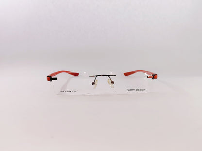 iDom Eyeglasses Rimless Rectangle Specs For Women 1004Red