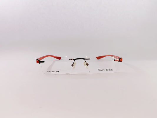iDom Eyeglasses Rimless Rectangle Specs For Women 1004Red