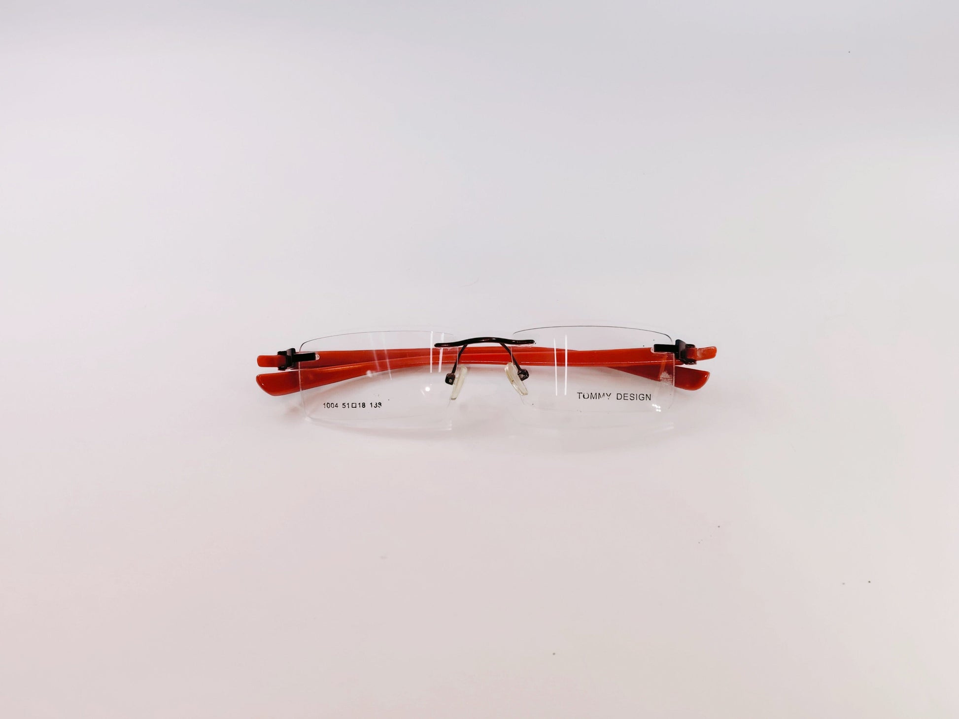 iDom Eyeglasses Rimless Rectangle Specs For Women 1004Red