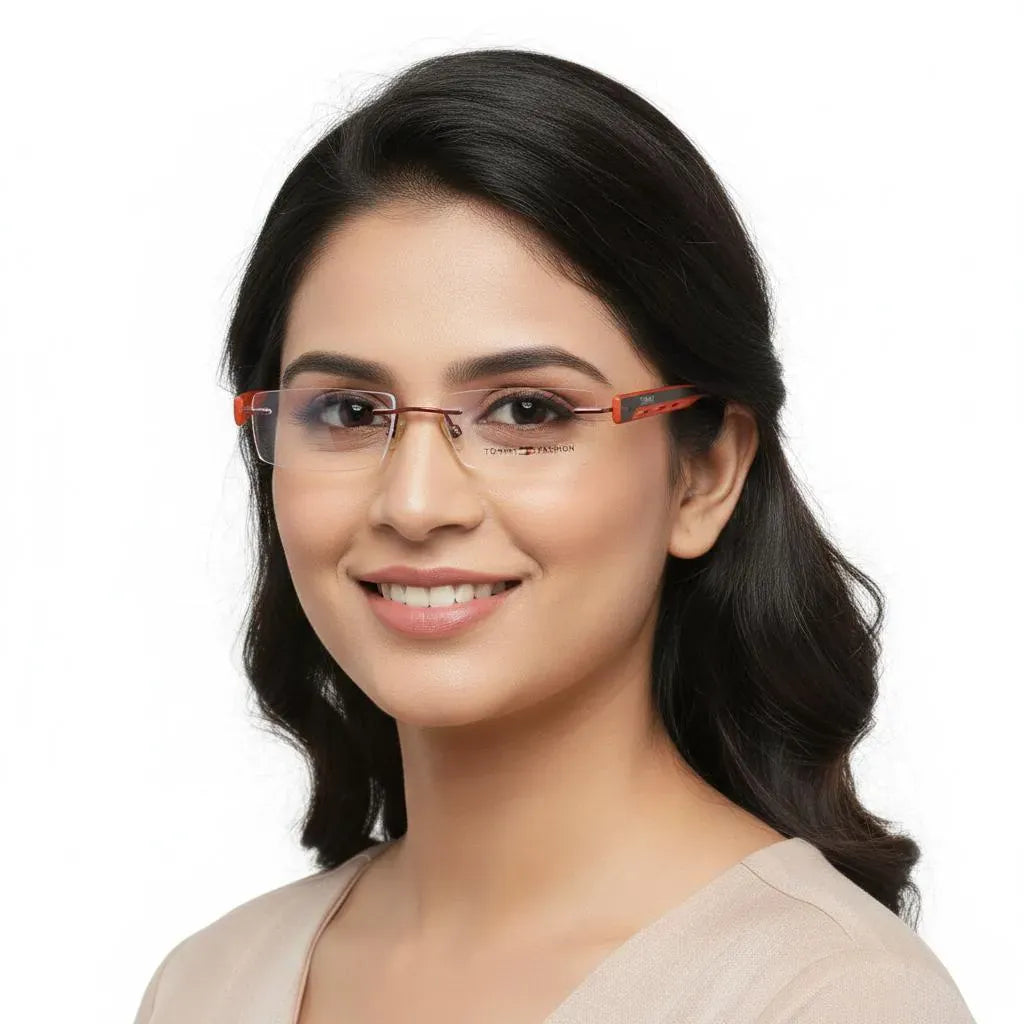 iDom Eyeglasses Rimless Rectangle Specs For Women 115348