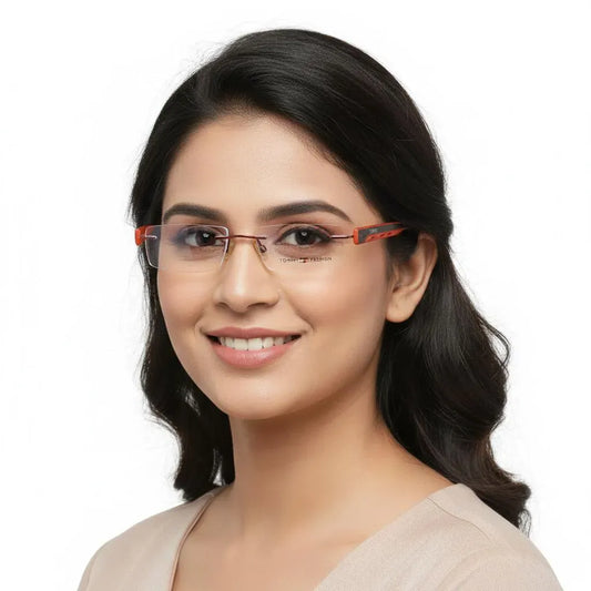 iDom Eyeglasses Rimless Rectangle Specs For Women 115348