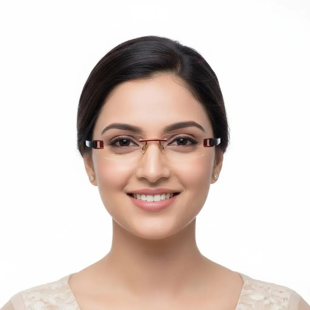 iDom Eyeglasses Rimless Rectangle Specs For Women 152806