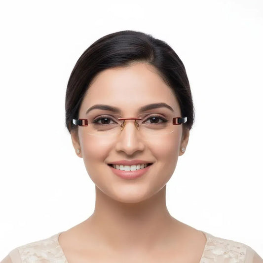 iDom Eyeglasses Rimless Rectangle Specs For Women 152806