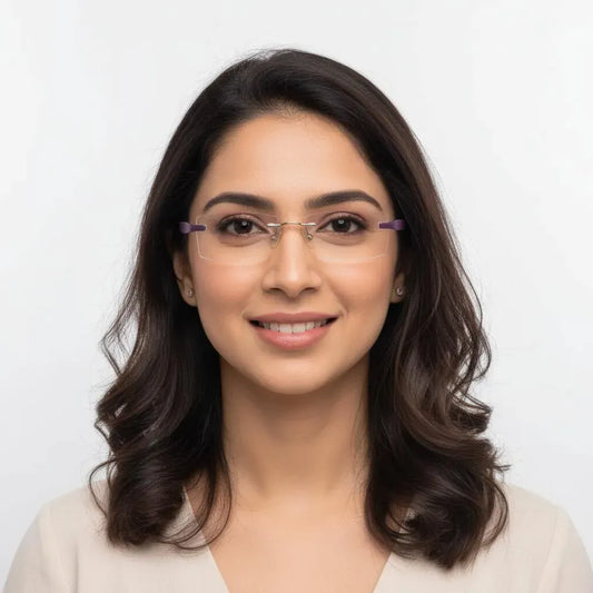 iDom Eyeglasses Rimless Rectangle Specs For Women 174554