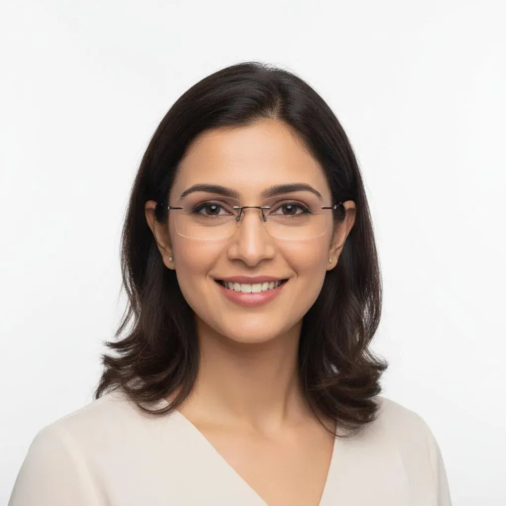 iDom Eyeglasses Rimless Rectangle Specs For Women 215051