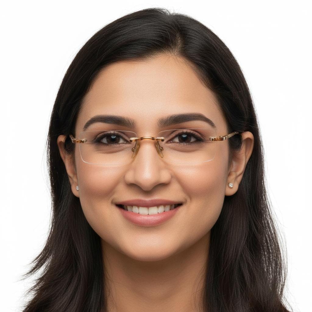 iDom Eyeglasses Rimless Rectangle Specs For Women 230109