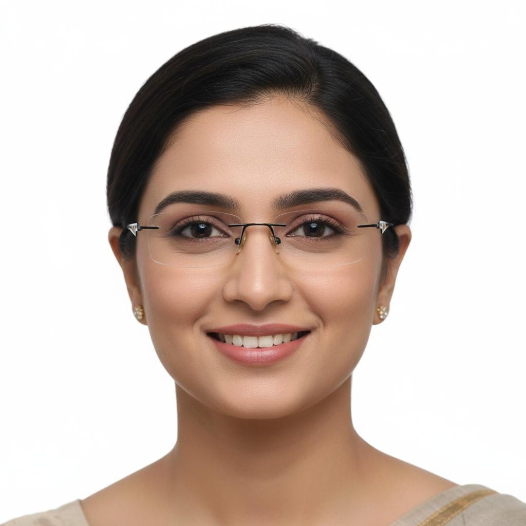 iDom Eyeglasses Rimless Rectangle Specs For Women 271009