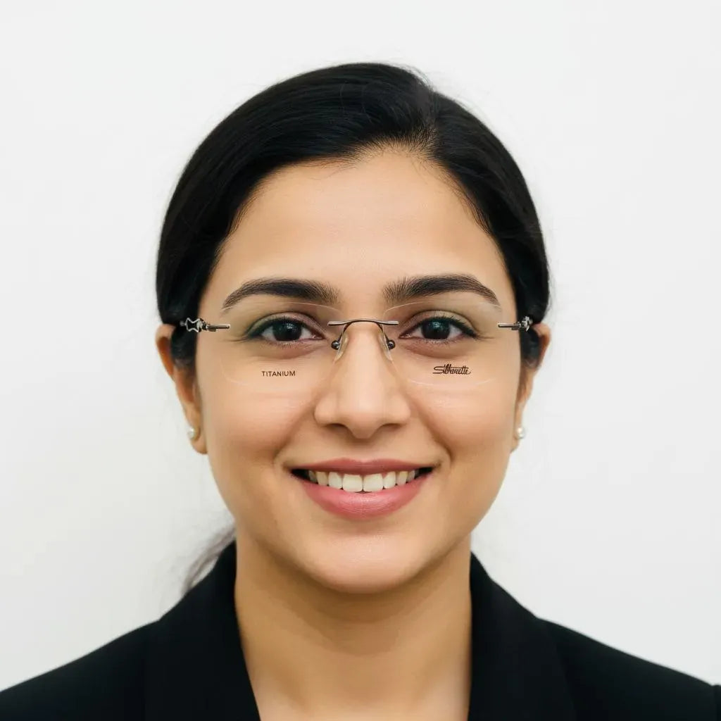 iDom Eyeglasses Rimless Rectangle Specs For Women 288976