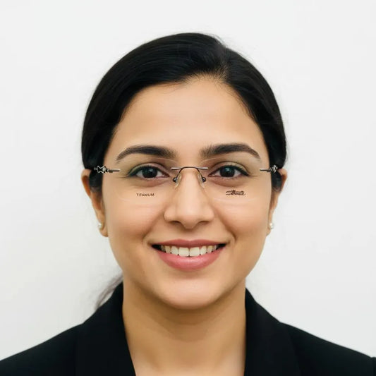 iDom Eyeglasses Rimless Rectangle Specs For Women 288976