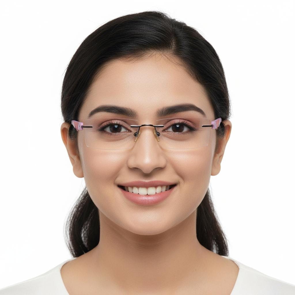 iDom Eyeglasses Rimless Rectangle Specs For Women 301850