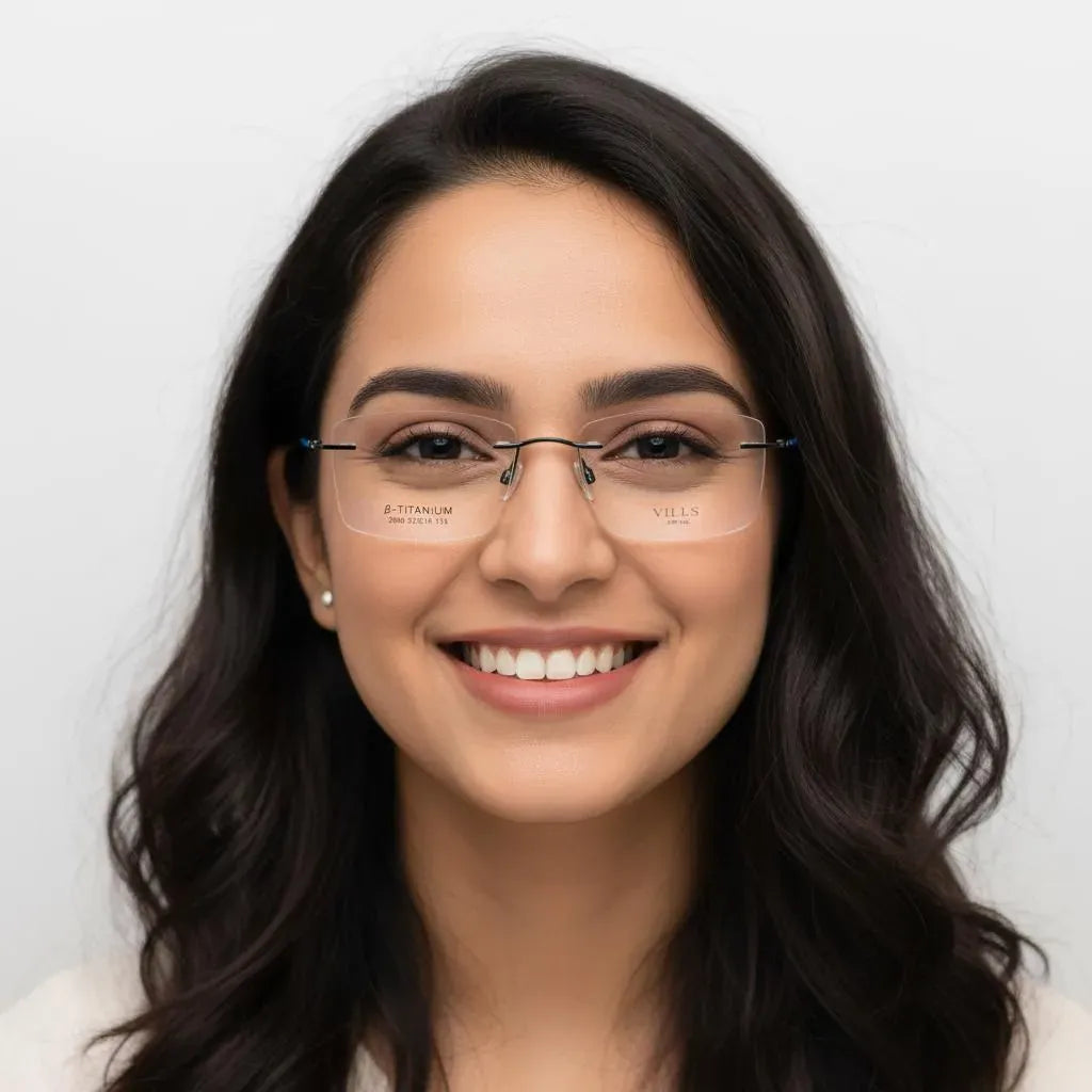 iDom Eyeglasses Rimless Rectangle Specs For Women 958932