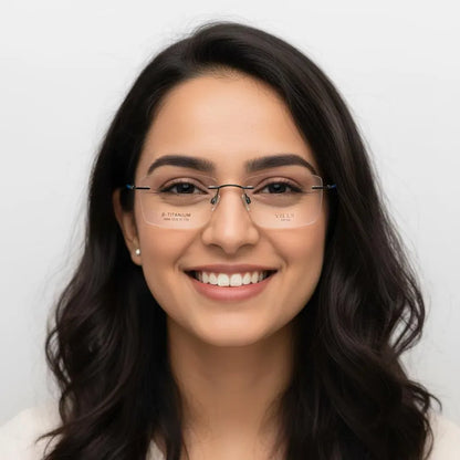 iDom Eyeglasses Rimless Rectangle Specs For Women 958932