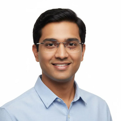 iDom Eyeglasses Rimless Square Specs For Men 121977