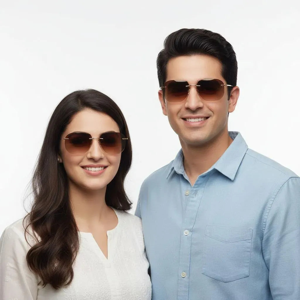 iDom Eyeglasses Rimless Square Sunglasses For Men & Women 246252