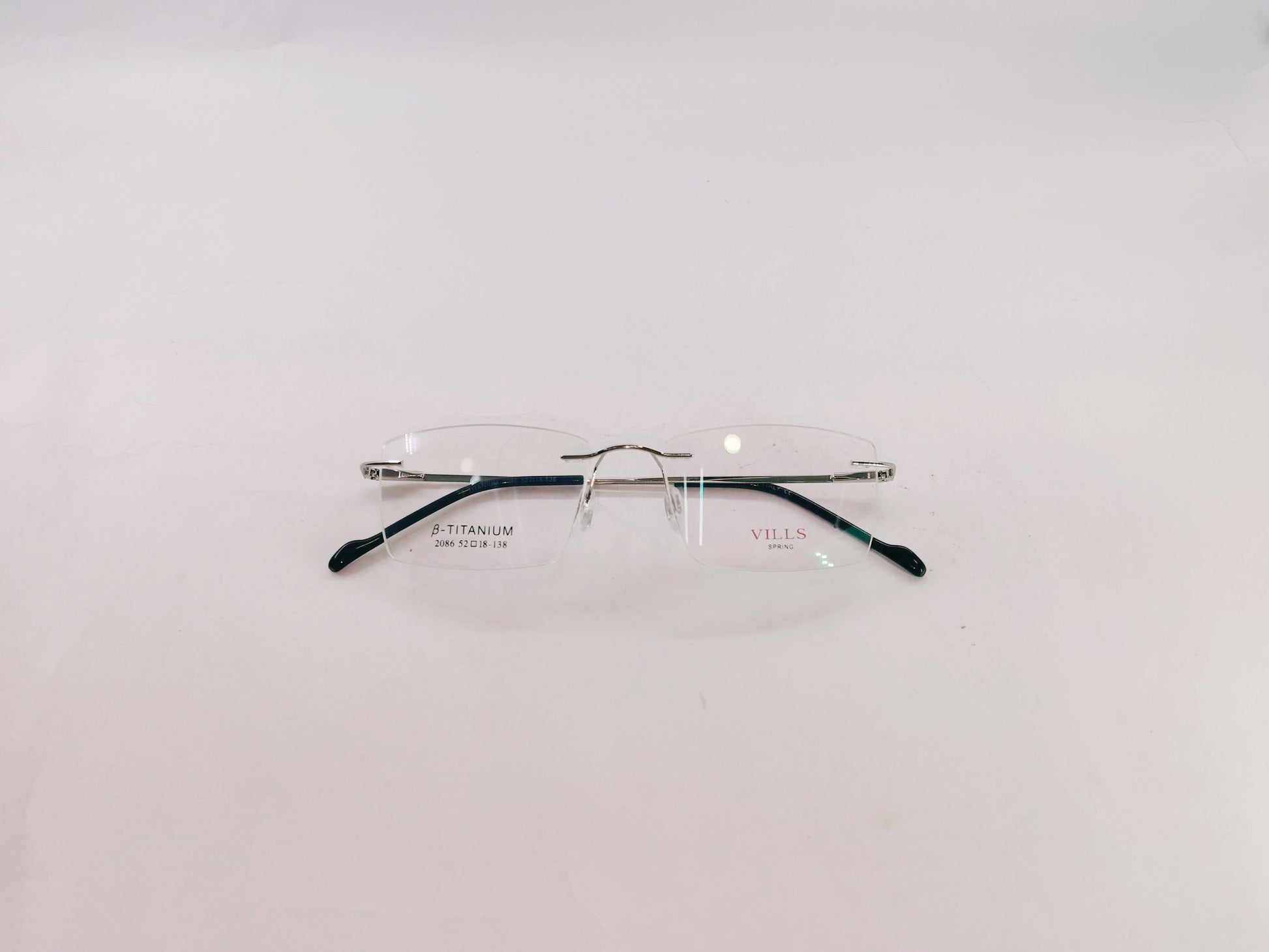 iDom Eyeglasses Silver Rimless Rectangle Specs For Men 131612