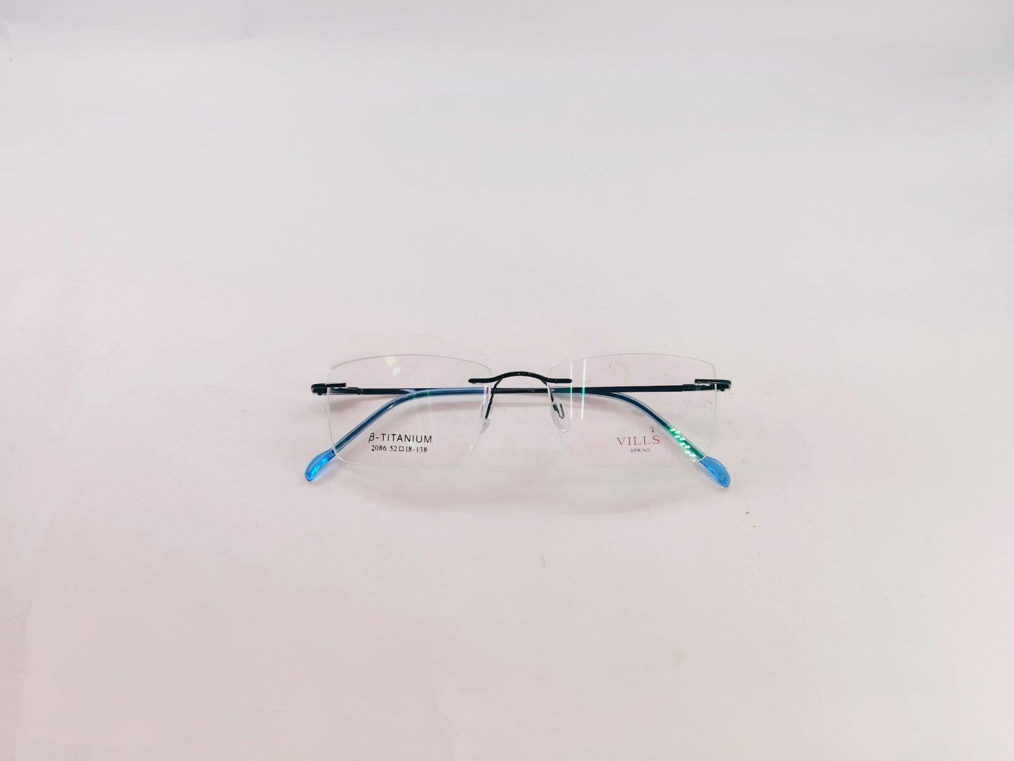 iDom Eyeglasses Skye blue Rimless Rectangle Specs For Men 131612
