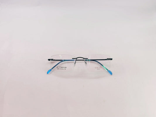 iDom Eyeglasses Skye blue Rimless Rectangle Specs For Men 131612