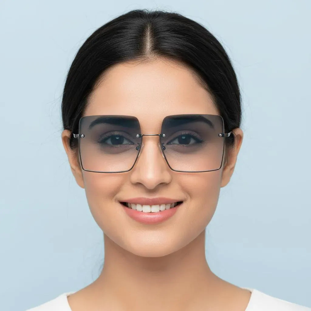 iDom Sunglasses Rimless Square Sunglasses For Women 280561