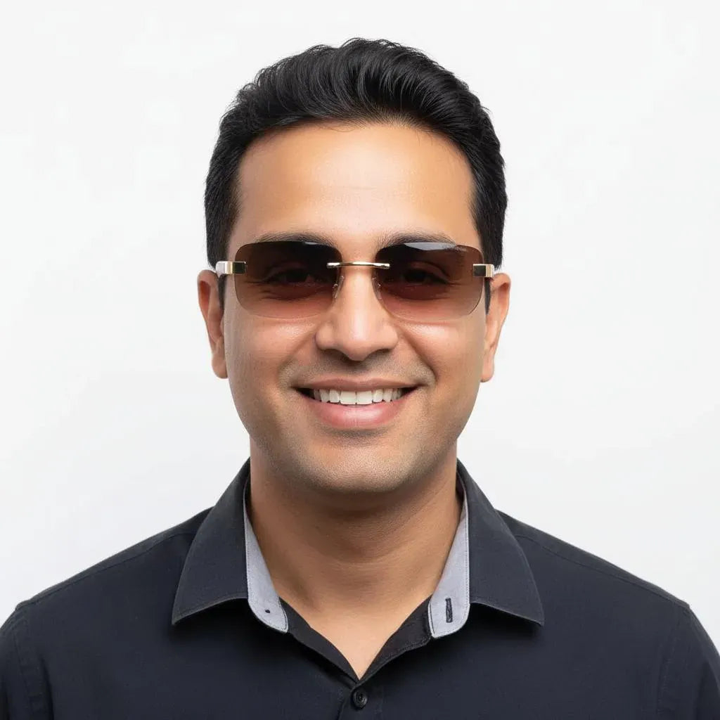 iDom Sunglasses Rimless Sunglasses Rectangle Shape For Men 229370