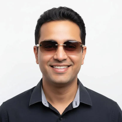 iDom Sunglasses Rimless Sunglasses Rectangle Shape For Men 229370