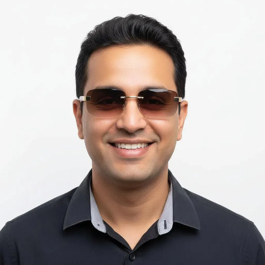 iDom Sunglasses Rimless Sunglasses Rectangle Shape For Men 229370