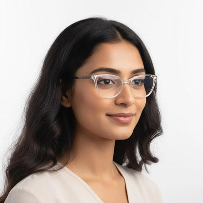 Jerry Rodgers Eyeglasses Jerry Rodgers Transparent White Frame Cat-Eye Shape For Women 123135