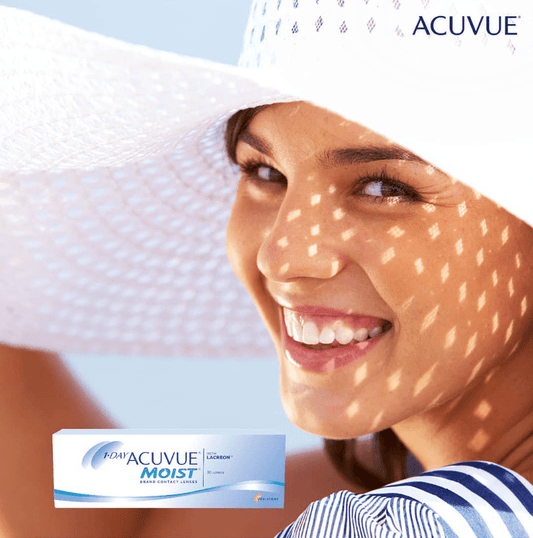 Johnson & Johnson Contact Lenses Johnson & Johnson (J&J) 1-Day Acuvue Moist >> Spherical << Daily Disposable Contact Lenses