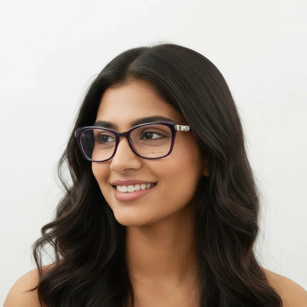 Tommy Hilfiger Eyeglasses Tommy Hilfiger Cat-Eye Full Frame Specs For Women 144258