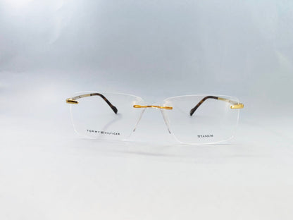Tommy Hilfiger Eyeglasses Tommy Hilfiger Rimless Frame for Men & Women 213454