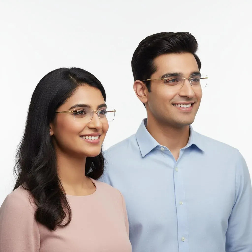 Tommy Hilfiger Eyeglasses Tommy Hilfiger Rimless Frame for Men & Women 213454