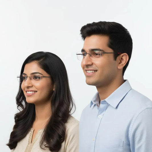 Tommy Hilfiger Eyeglasses Tommy Hilfiger Rimless Rectangle Specs For Men & Women 621873